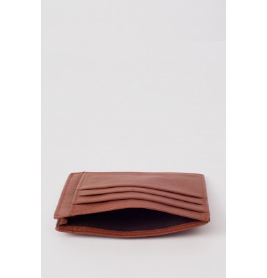 Bold Brown Leather Card Holder Wallet