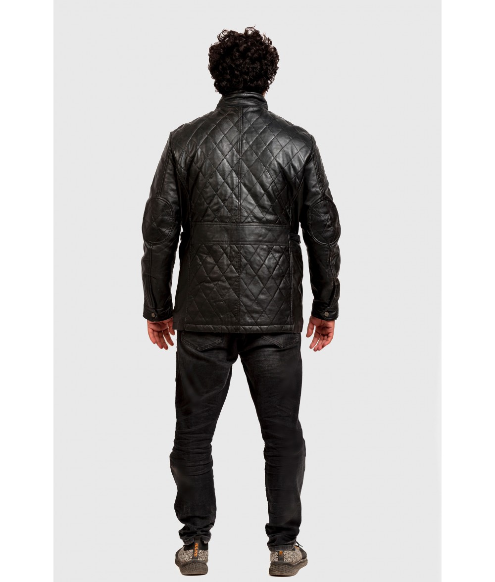Edgar Black Quilted Leather Jacket