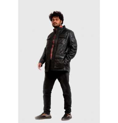 Edgar Black Quilted Leather Jacket