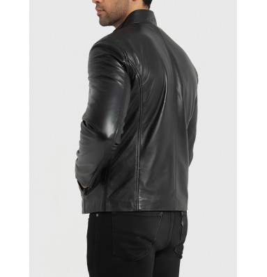 Mitch Black Leather Biker Jacket