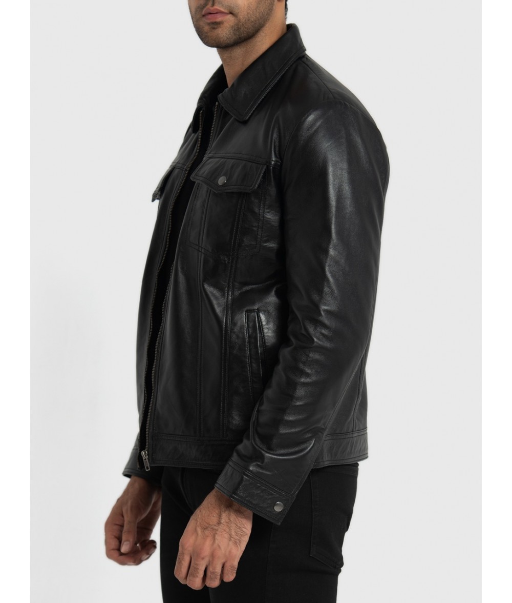 Vince Black Leather Jacket
