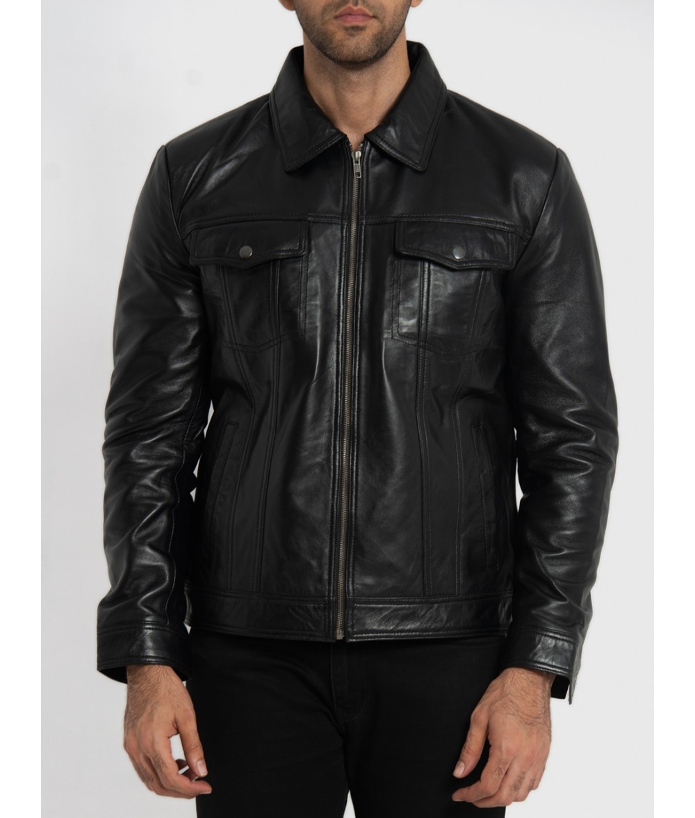 Vince Black Leather Jacket