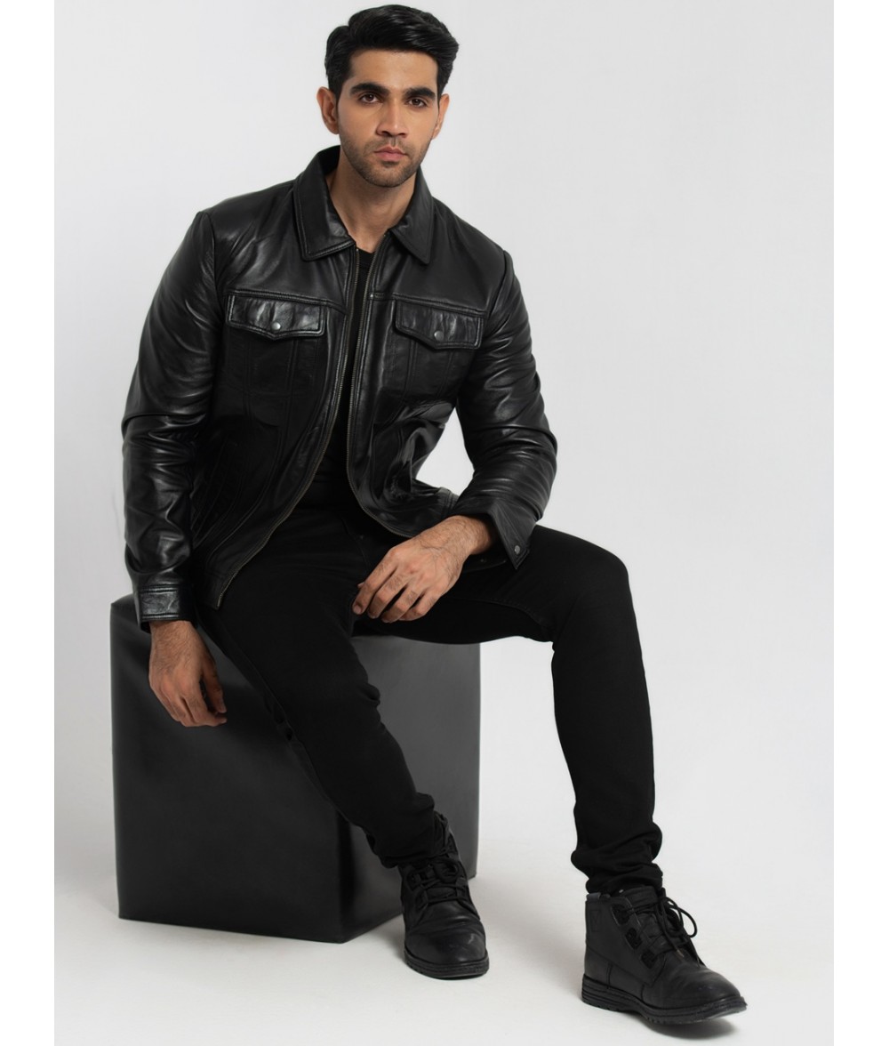 Vince Black Leather Jacket
