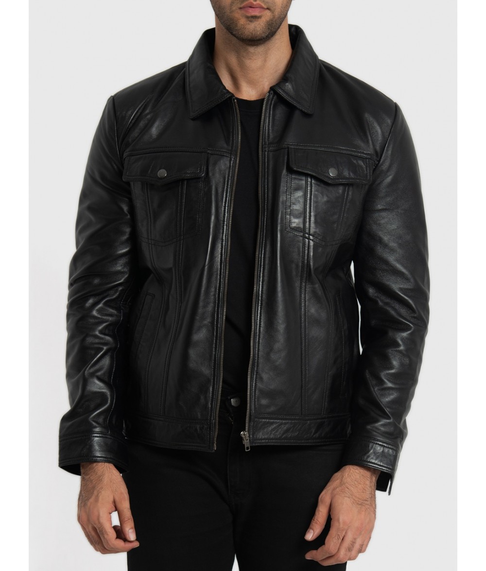 Vince Black Leather Jacket