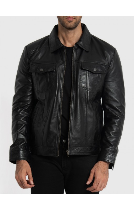 Vince Black Leather Jacket