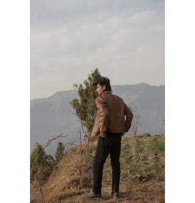 Vince Cognac Brown Leather Jacket