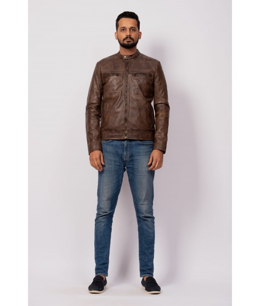 Kurt Waxed Brown Leather Jacket