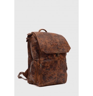 Alzarro Old School Vintage Leather Backpack