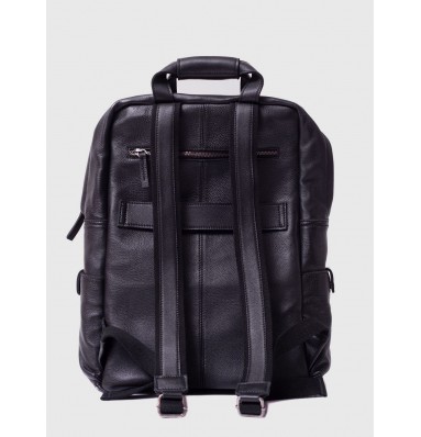 Anderson Black Leather Laptop Backpack