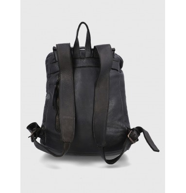 Clara Black Mini Leather Backpack
