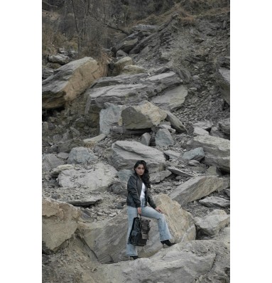 Connor Black Leather Laptop Backpack