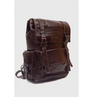Connor Vintage Brown Leather Laptop Backpack