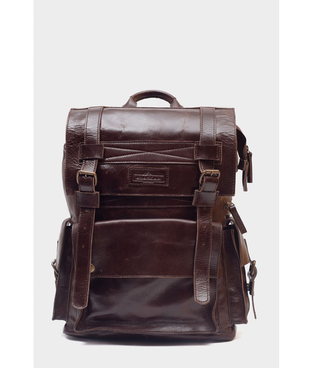 Connor Vintage Brown Leather Laptop Backpack