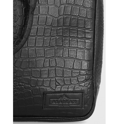 Croco Small Leather Briefcase