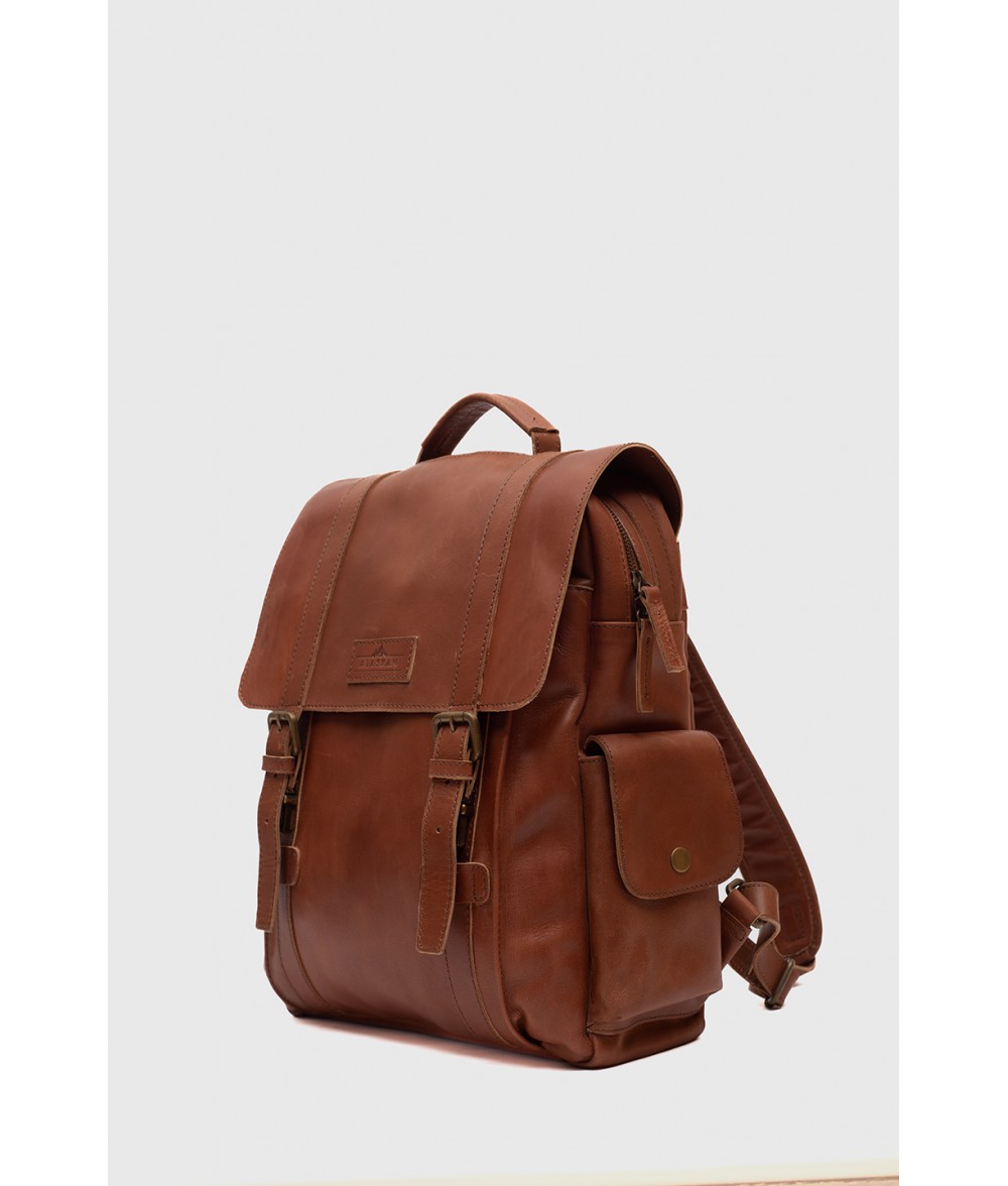 Darren Tan Brown Leather Backpack