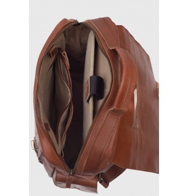 Darren Tan Brown Leather Backpack