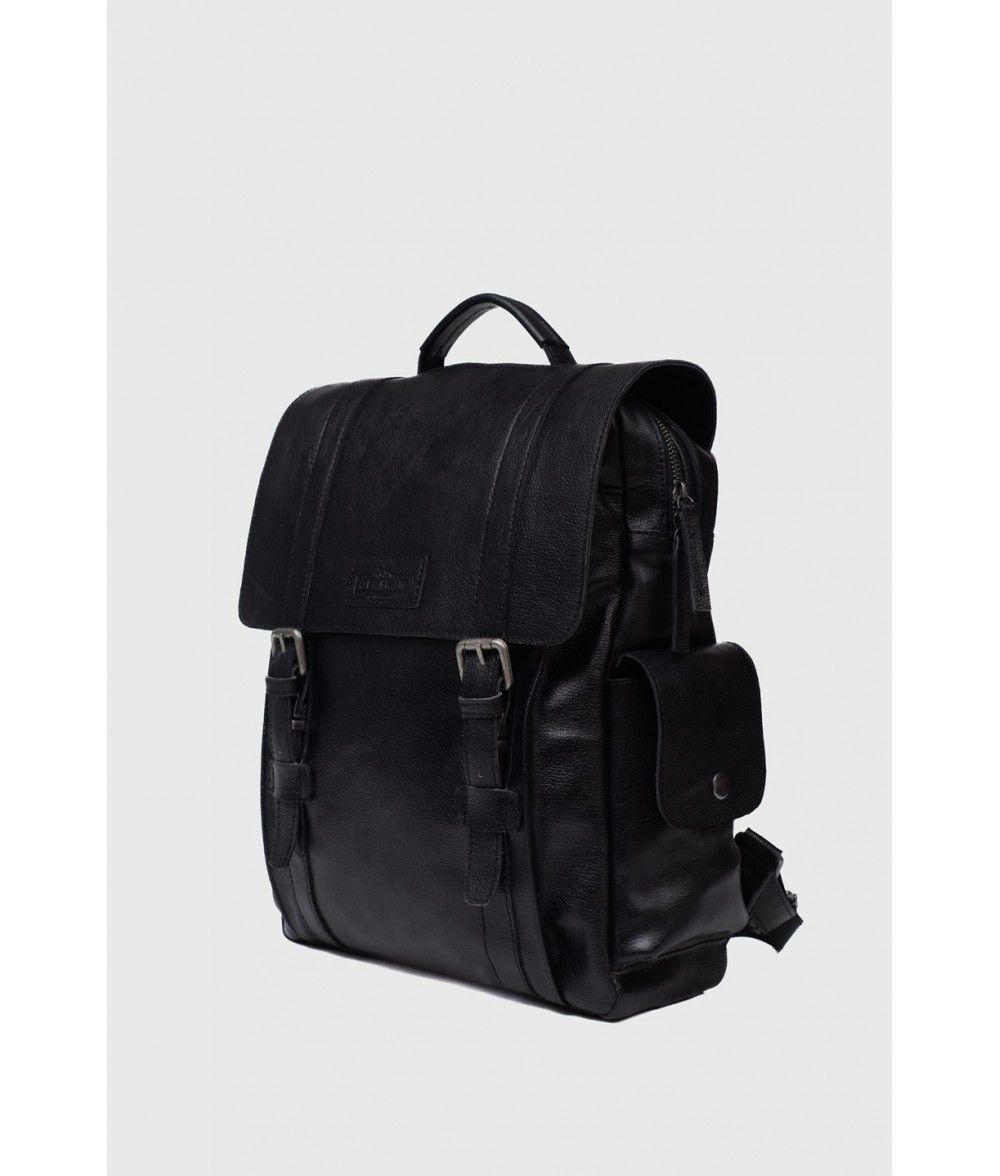 Darren Black Leather Backpack| Alaskan Leather Company