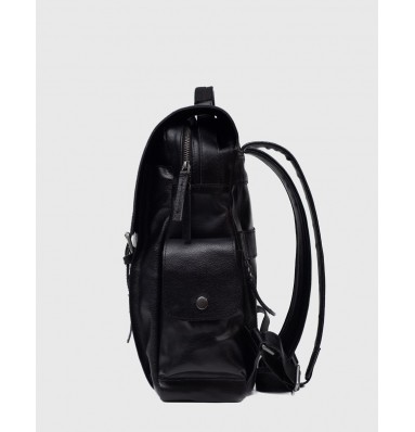 Darren Black Leather Backpack