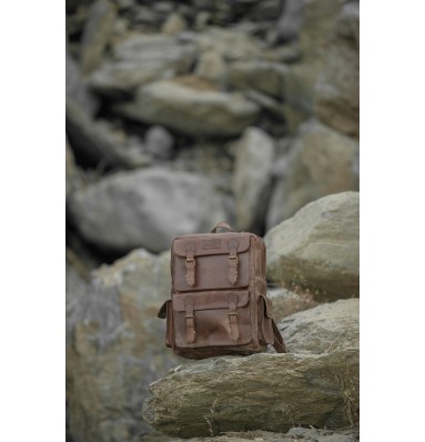 Dulles Crazy Horse Leather Laptop Backpack