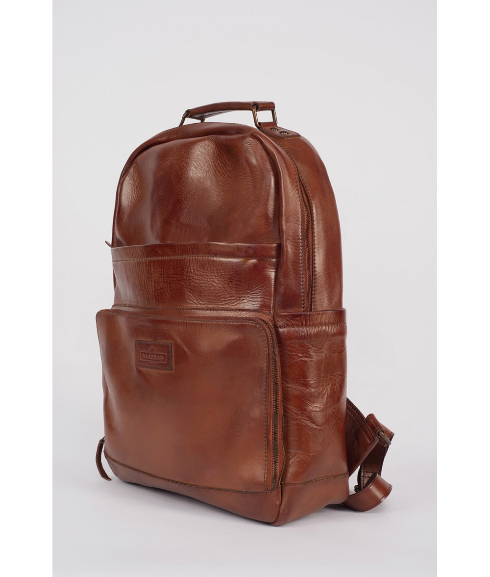 Flint Brown Leather Everyday Carry Backpack
