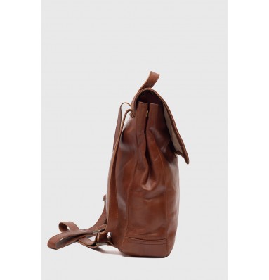 Hazel Brown Mini Leather Backpack