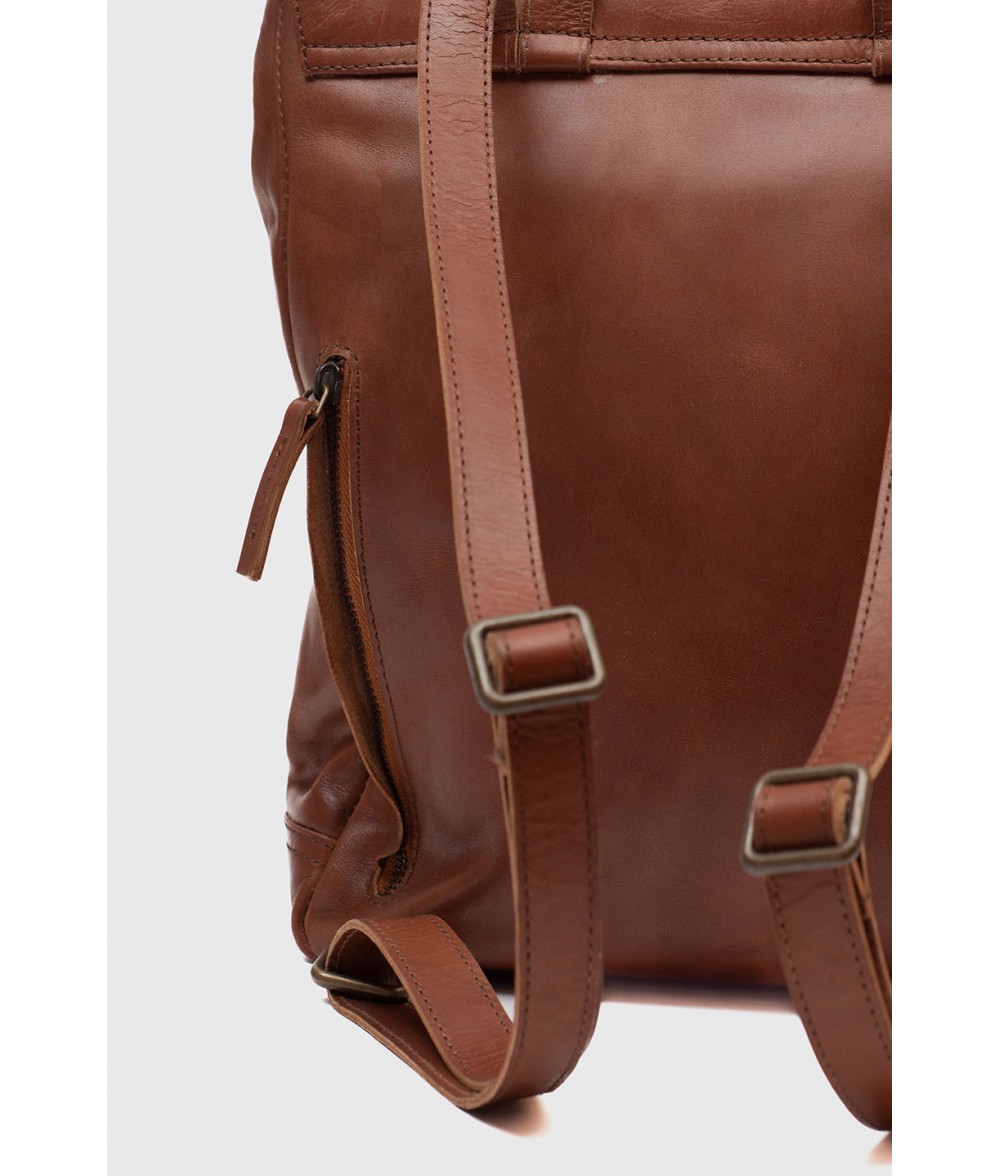 Hazel Brown Mini Leather Backpack