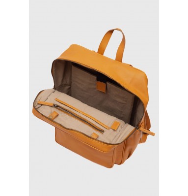 Kallis Brown Leather Laptop Backpack