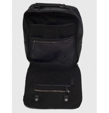 Kurt Black Leather Laptop Backpack