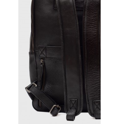 Kurt Black Leather Laptop Backpack