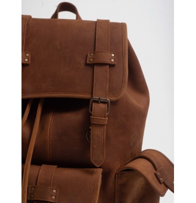 Moss Crazy Horse Leather Backpack