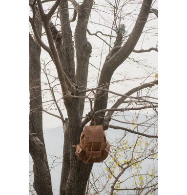 Moss Distressed Leather Travel Backpack