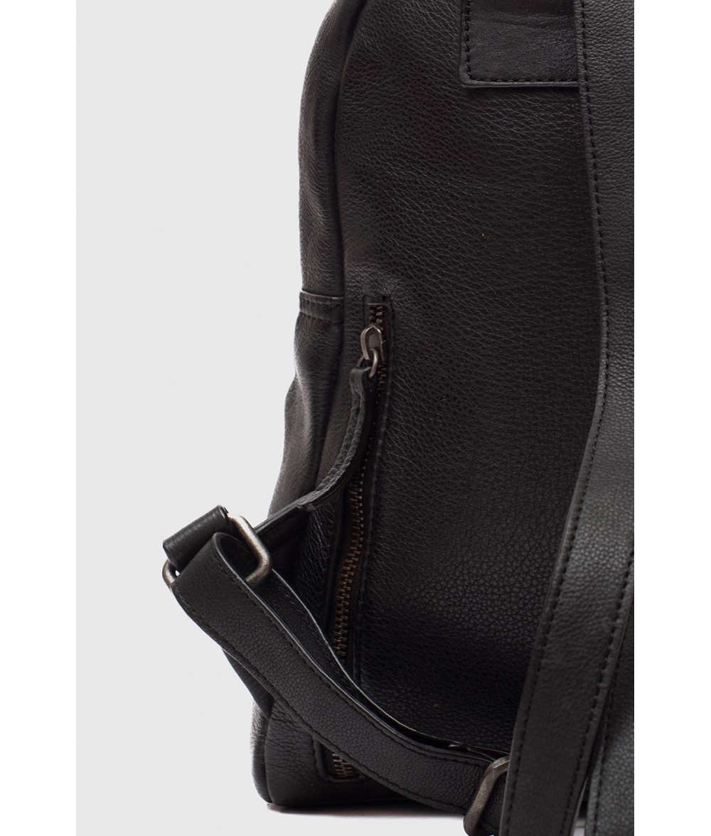 Murphy Black Mini Leather Backpack