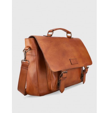 Petra Leather Laptop Messenger Bag