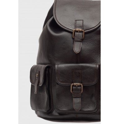 Piper Dark Brown Leather Backpack