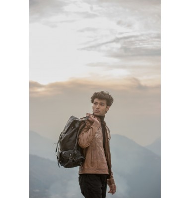 Porter Black Leather Travel Rucksack