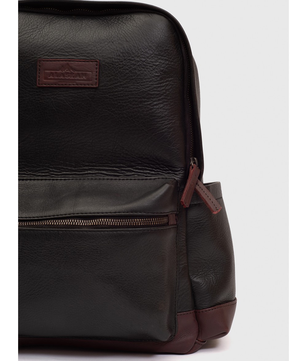 Ross Black Leather Book Bag