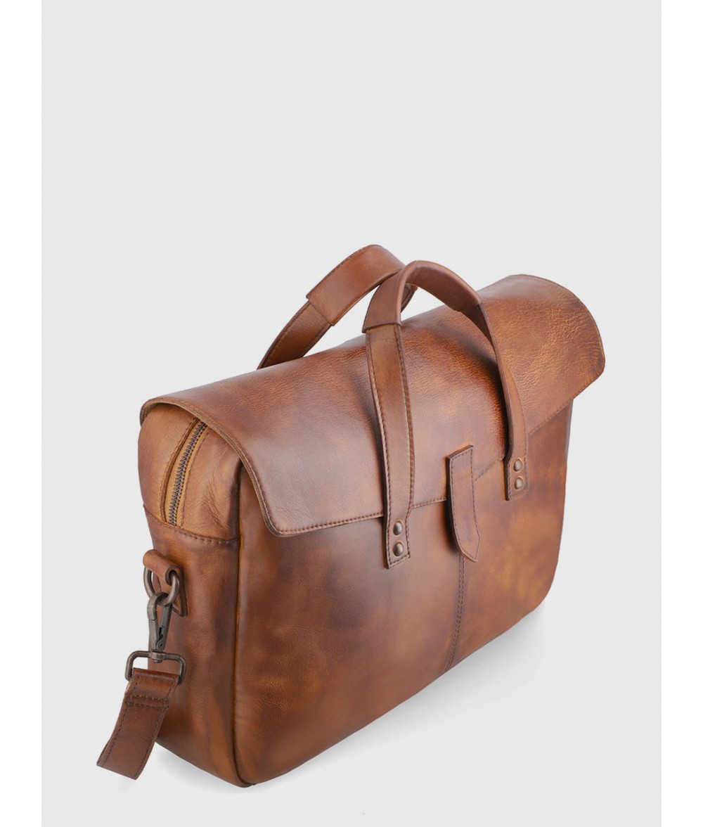 Schultz Brown Leather Briefcase