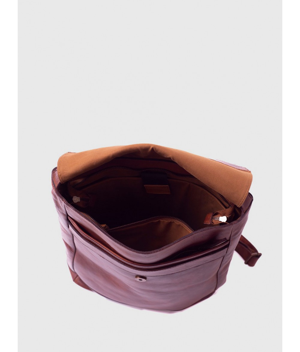 Vincent Brown Leather Laptop Backpack