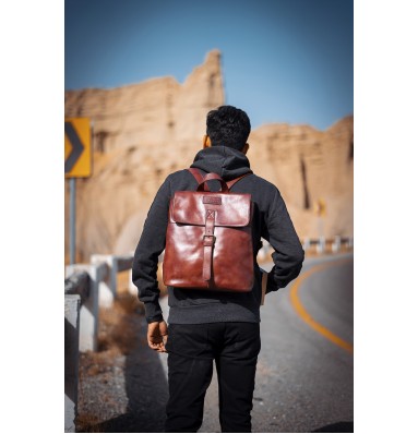 Voyager Brown Mini Leather Backpack 