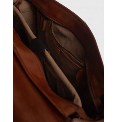 Windsor Cognac Brown Leather Satchel