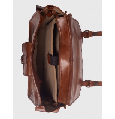 Windsor Cognac Brown Leather Satchel