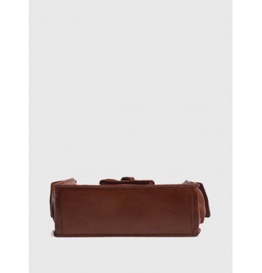 Windsor Cognac Brown Leather Satchel