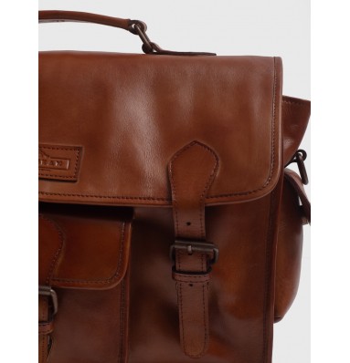 Windsor Cognac Brown Leather Satchel