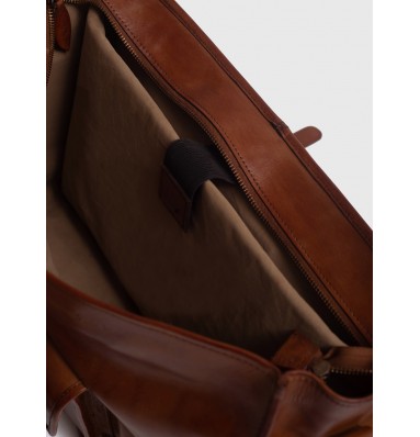 Windsor Cognac Brown Leather Satchel