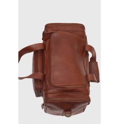Woodsman Tan Brown Leather Flight Bag