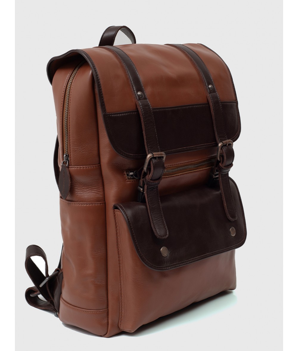 Mason Brown Leather Backpack