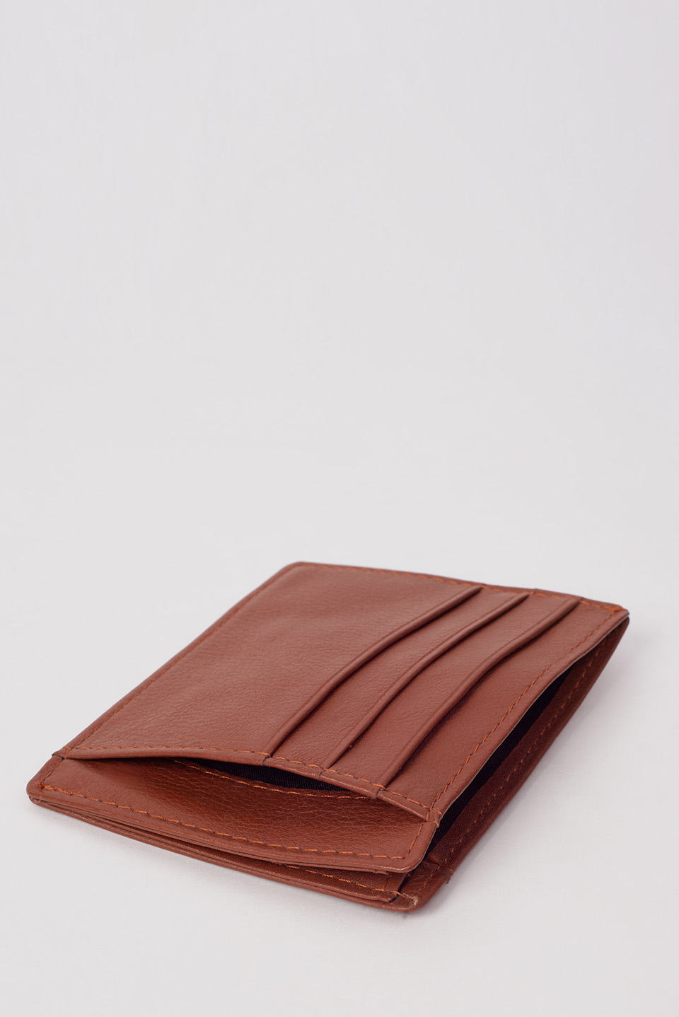 Bold Brown Leather Card Holder Wallet