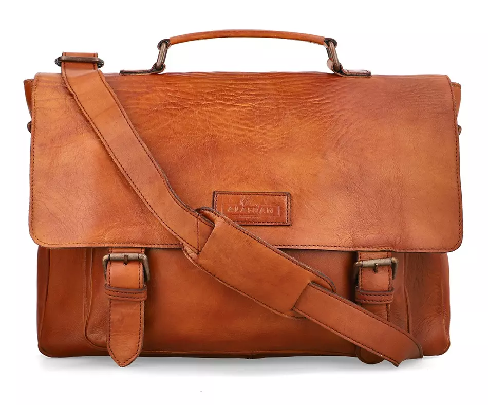 Petra Brown Leather Messenger Bag