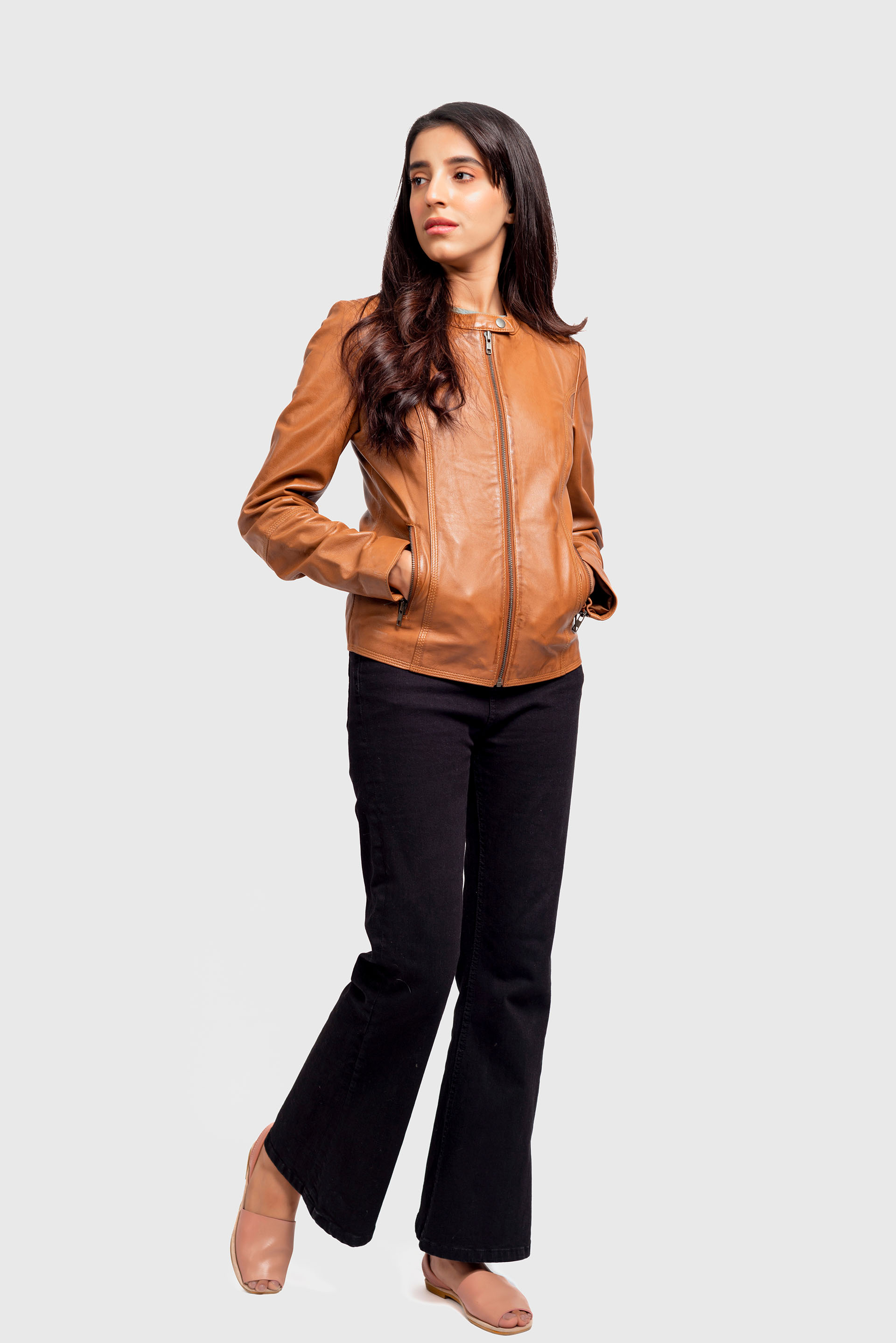 Bia Tan Brown Leather Jacket