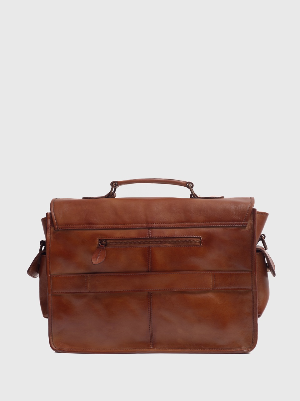 Windsor Cognac Brown Leather Satchel